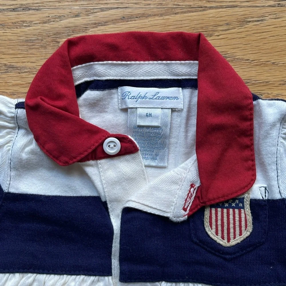 Ralph Lauren Blue and White Diaper Covers Nautical Stripes